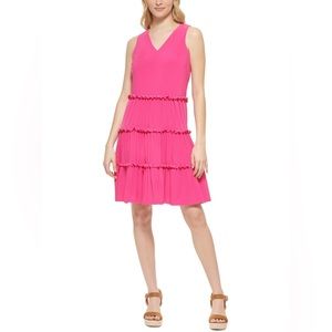 NWT Tommy Hilfiger Tiered Ruffle Shift Dress, Pink New w/Tag Retail $100